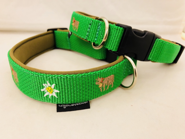 Appenzeller Halsband "Seealp Kuh Edelweiss"
